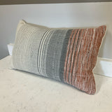 Pink and Gray Woven Pillow