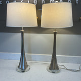 Pair of Silver & Acrylic Lamps