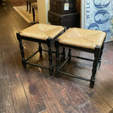 Pair of Ballard Design Rush Stools