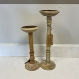 Pair of Found Wood & Metal Candleholders (48575)