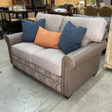 NEW JP Home Love Seat with Performance Fabric and Leather