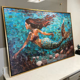Mermaid Canvas Framed Art
