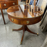 Hickory Chair Round Pedestal Table with Glass Top