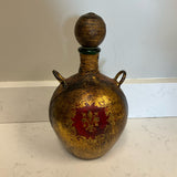Painted Wrapped Glass Decanter As Is