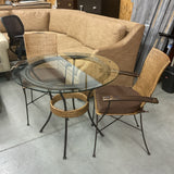 Round Glass Table with 2 Chairs