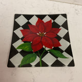 Diamond Glass Floral Plate