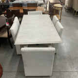 6 Bernhardt Casey Chairs & Dining Table with 1 Leaf
