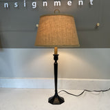 Black & Burlap Table Lamp