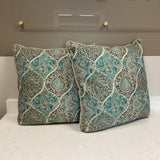 Pair of Blue Paisley Pillows (R)