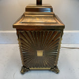 Brass Lamp w/White Shade