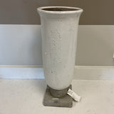 Tall White Urn on Pedestal (R)