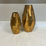 Set  of 2 Gold Concaved Vases