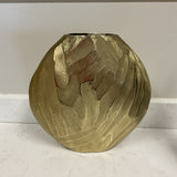 14" Gold Hammered Vase