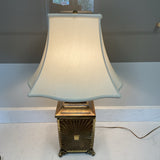 Brass Lamp w/White Shade