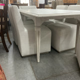 6 Bernhardt Casey Chairs & Dining Table with 1 Leaf