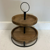 2 Tier Wood Stand
