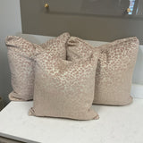 Set of 3 Cheetah Print Pink and Gold Pillows