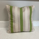 Green & White Striped Pillow
