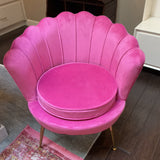 Sea Shell Pink Accent Chair with Pillow
