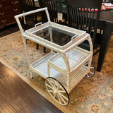 White Wicker Tea Cart