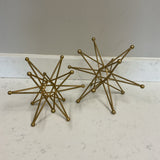 Set Of 2 Gold Star Sculptures