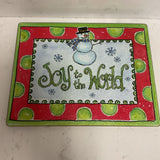 Joy to the World Glass Cutting Board
