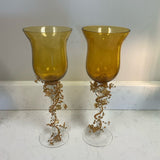 Pair of Hurricane Candleholders