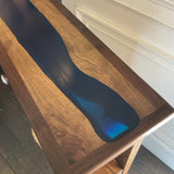 Custom Epoxy Walnut & Oak Foyer Table