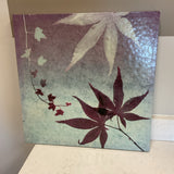 Purple and Blue Leaf Canvas Art