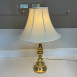 Gold Table Lamp w/White Shade