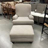 Bassett Gray Chair & Ottoman