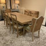 Pottery Barn Banks Table, 2 Leaves, 6 Side Chairs and 2 Captains chairs