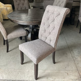 Bellamy Peppercorn Magnussen Home Table with 2 Leaves and 8 Chairs
