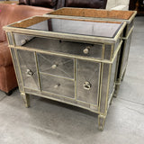 Pair of Bassett Borghese Mirrored Nightstands