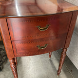 2 Drawer Spindle Leg End Table