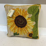 Plow & Hearth Hooked Sunflower Pillow