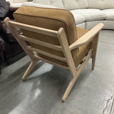 NEW Pottery Barn Raylan Leather and Wood Chair