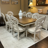 Liberty Furniture Dining Table with 8 Chairs and 1 Leaf