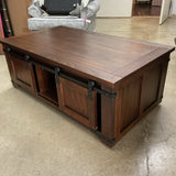 Cocktail Table with Barn Door Cabinets