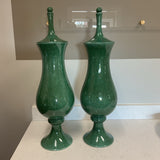 Pair of Global Views Green Vases