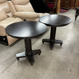 Pair of Espresso Round End Tables