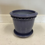 Large Violet Planter with Saucer