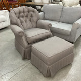 Newly Upholstered LaZBoy Swivel Rocker w/Ottoman