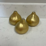 Set of 3 Gold Fig Vases