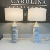Pair Of Surya Snowfall Globe Table Lamps