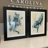 Pair of Teal Tributary Prints