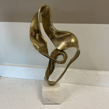 Gold Ribbon Marble Base Statue