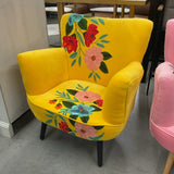 180° Yellow Embroidered Tropical Chair