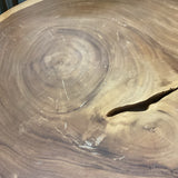 Live Edge Cocktail Table with Silver Legs