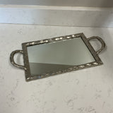 Hammered Silver Mirrored Tray